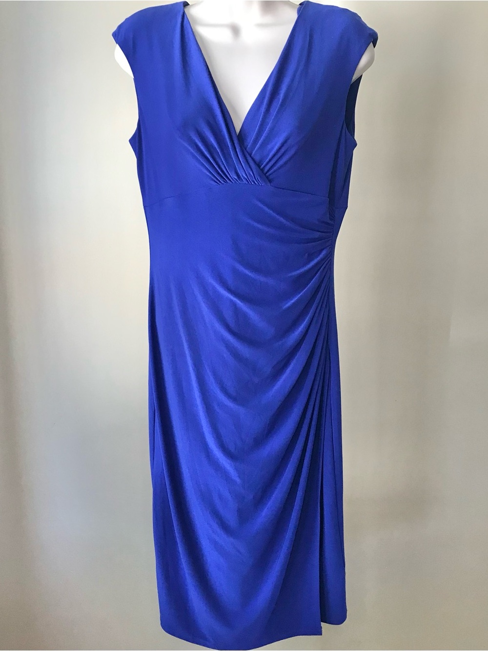 Ralph Lauren Royal Blue Mock Wrap Dress Size 8